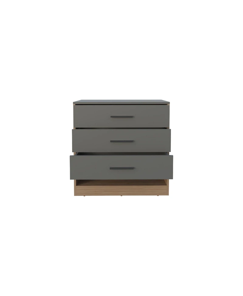 Artondale Dresser, 3 Drawers, 1 Shelf, Matt Gray / Natural Oak