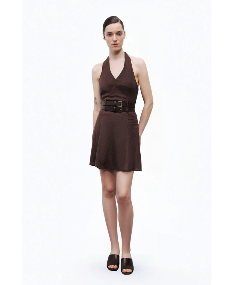 Nocturne Women's Double Belt Detailed Mini Dress