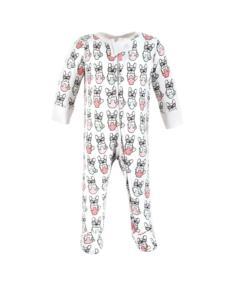 Hudson Baby Girls Cotton Preemie Sleep and Play