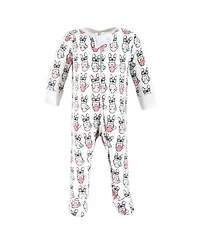 Hudson Baby Girls Cotton Preemie Sleep and Play