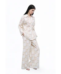 Nocturne Women's Belted Embroidered Jacket
