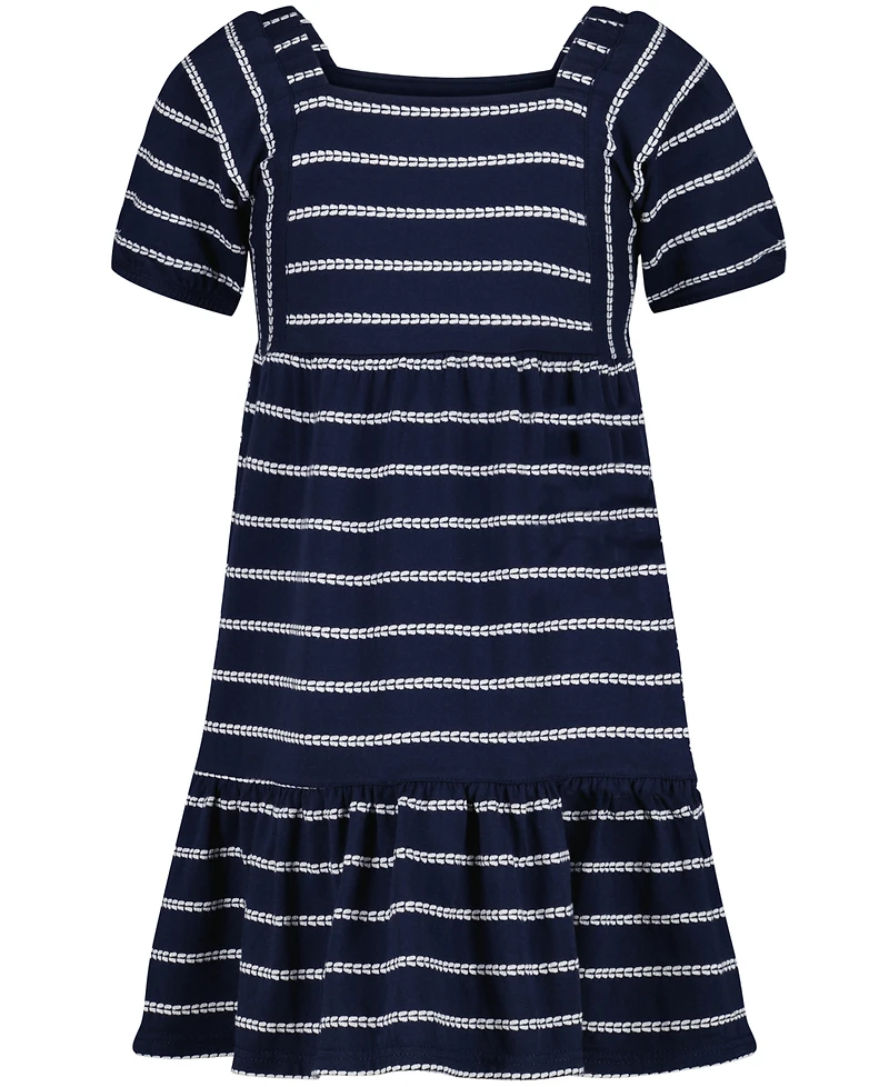 Tommy Hilfiger Big Girls Rope Stripe Tiered Short Sleeve Dress