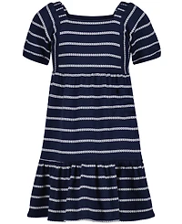 Tommy Hilfiger Big Girls Rope Stripe Tiered Short Sleeve Dress