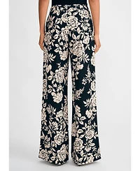 Isaac Mizrahi Women's Wide Leg Floral Pant