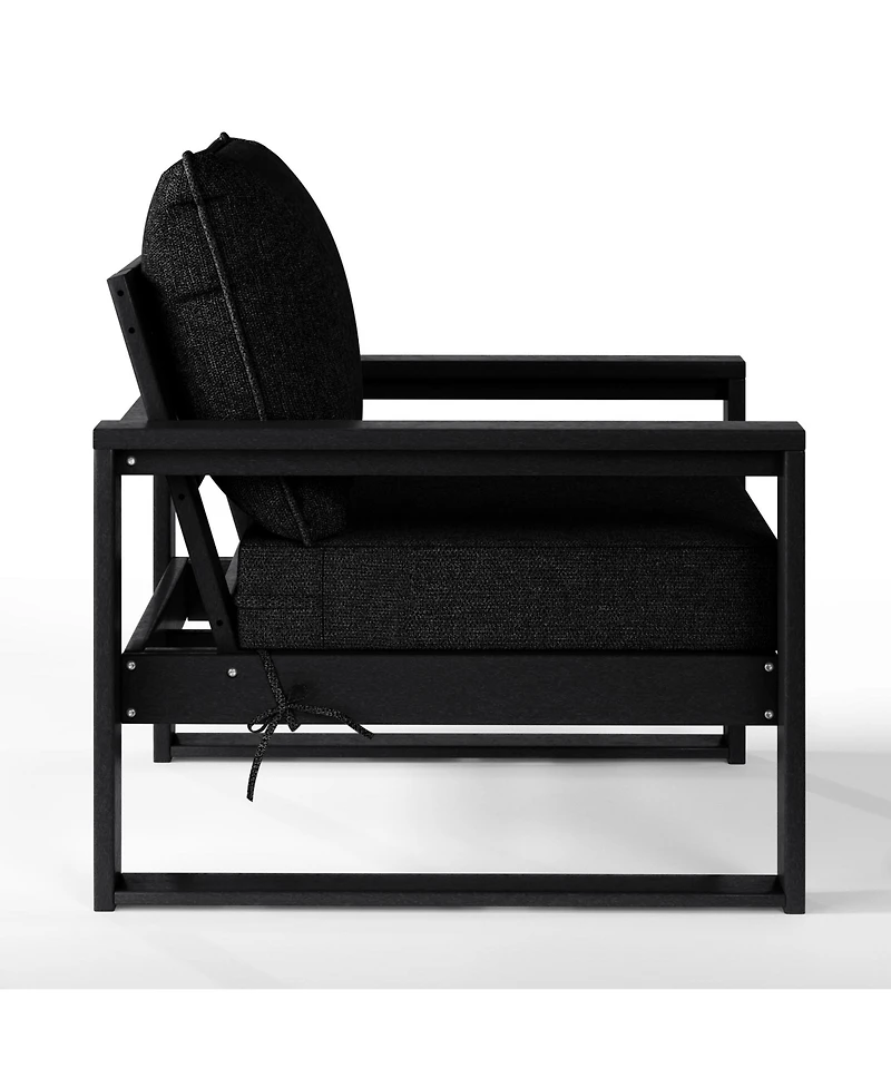 Outdoor Modern 3-Piece Hdpe Patio Sofa Set with Side Table