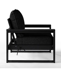 Outdoor Modern 3-Piece Hdpe Patio Sofa Set with Side Table