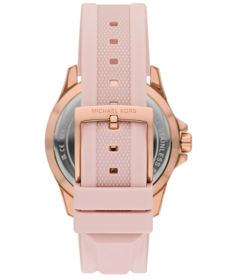 Michael Kors Women's Everest Three-Hand Blush Pink Silicone Watch, 40mm