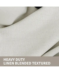 100% Blackout Linen Blend Texture Grommet Curtain Pair(2 Panels