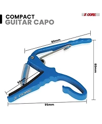 5Core Capo Acoustic Electric Guitar String Clip + 6Pcs Picks Celluloid Carry Bag - Al Blu