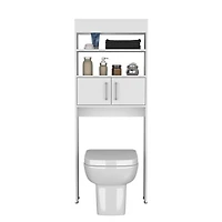 Atlas Over The Toilet Cabinet with Two Shelves and Double Door, White