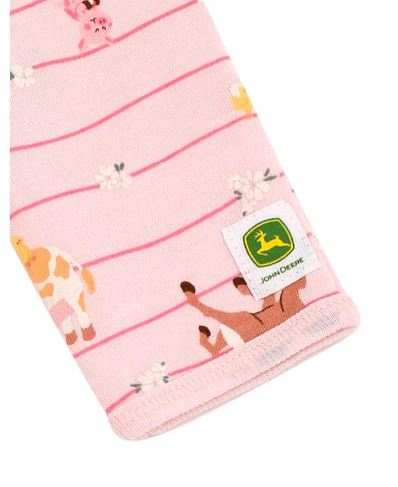 John Deere Baby Girls Animals Ribbed Zip Up Sleep N' Play Coverall