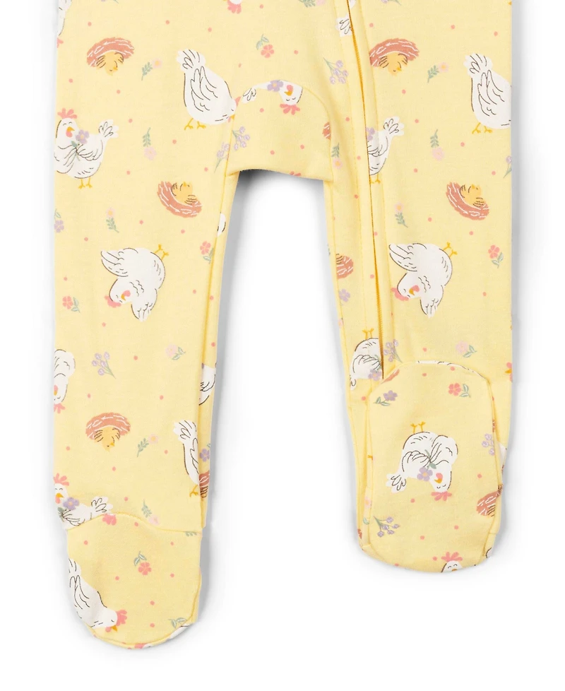 John Deere Baby Girls Animals Ribbed Zip Up Sleep N' Play Coverall