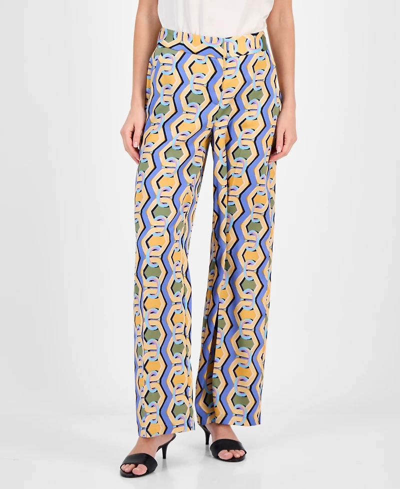 Tahari Asl Women's Printed Wide-Leg Pants