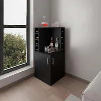 norwich Bar Cabinet, 2 Doors, 8 Wine Bottle Compartments, Natural Oak
