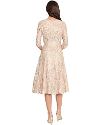 Tahari Women's Sequined Sweetheart-Neck Midi Dress