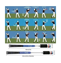 Wosofe Golf Swing Trainer Automatic Spring Retraction Anti-Slip Grip Speed Weight Configuration Accessories Aid Correction Strength Grip Sound Rhythm