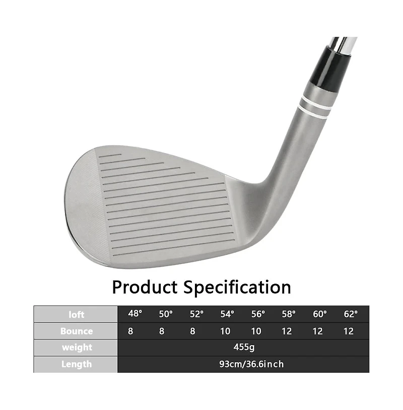Wosofe Sand Wedge Golf Club Men's Golf Gap Sand Flop Wedge Milled Face for More Spin