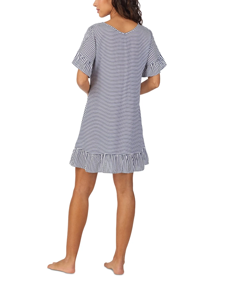 Cuddl Duds Women's Printed Short-Sleeve Sleep Tunic