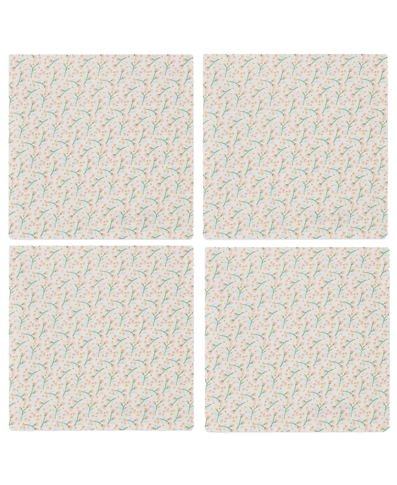 Design Imports Spring Blossom Printed Cotton Napkins, Set of 4