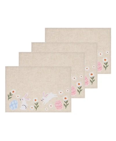 Design Imports Hoppy Easter Embellished Polyester Placemats, Set of 4