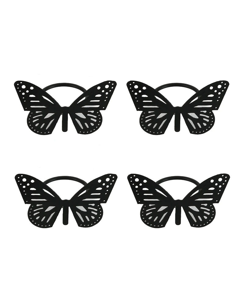 Design Imports Butterfly Metal Napkin Ring, Set of 4