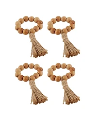 Design Imports Wood Napkin Ring, Set of 4