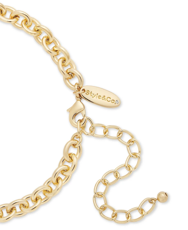 Style & Co Gold-Tone Baroque Imitation Pearl Orbital Collar Necklace, 18" + 3" extender, Exclusively at Macy's