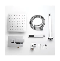 Aquaterior Shower Faucet Set Wall Mount Concealed Mixer Valve Rain Shower Chrome