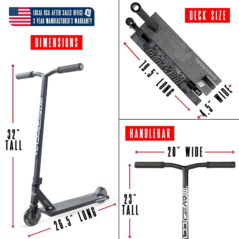 Pro Stunt Scooter for Kids Ages 8 - 12 – Lightweight Durable Trick Scooter for Skatepark and Street – Madd Gear MG3