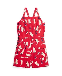 Polo Ralph Lauren Big Girls Sailboat-Print Canvas Romper