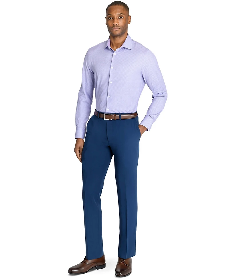 Men's Recycled Slim Fit Check 4-Way Stretch Performance Dress Shirt