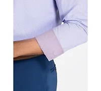 Men's Recycled Slim Fit Check 4-Way Stretch Performance Dress Shirt