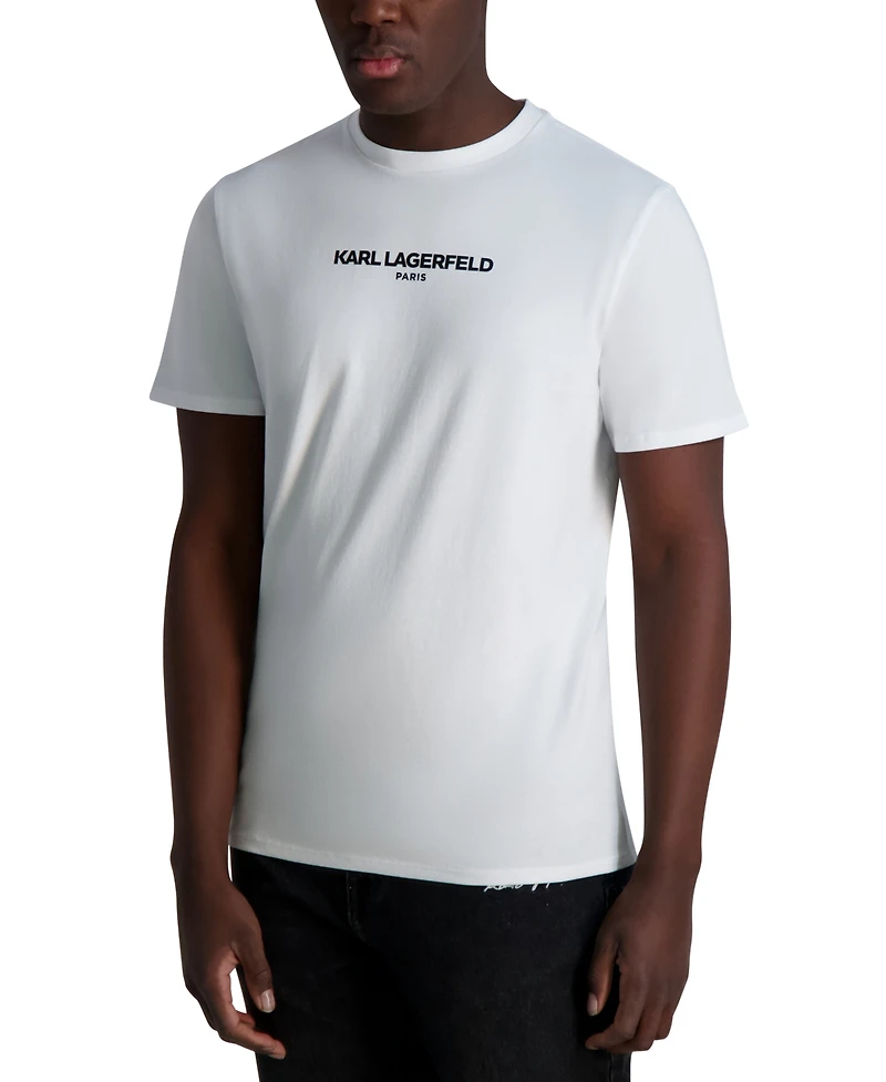 Karl Lagerfeld Paris Men's Short Sleeve Crewneck Logo T-Shirt