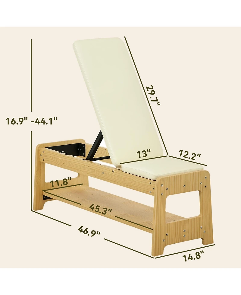 Soozier Adjustable Weight Bench with Rack for Weight Lifting,