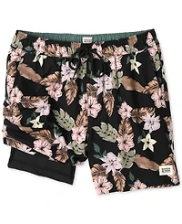Scotch & Soda Men's Nostalgia Floral-Print Drawstring Swim Trunks