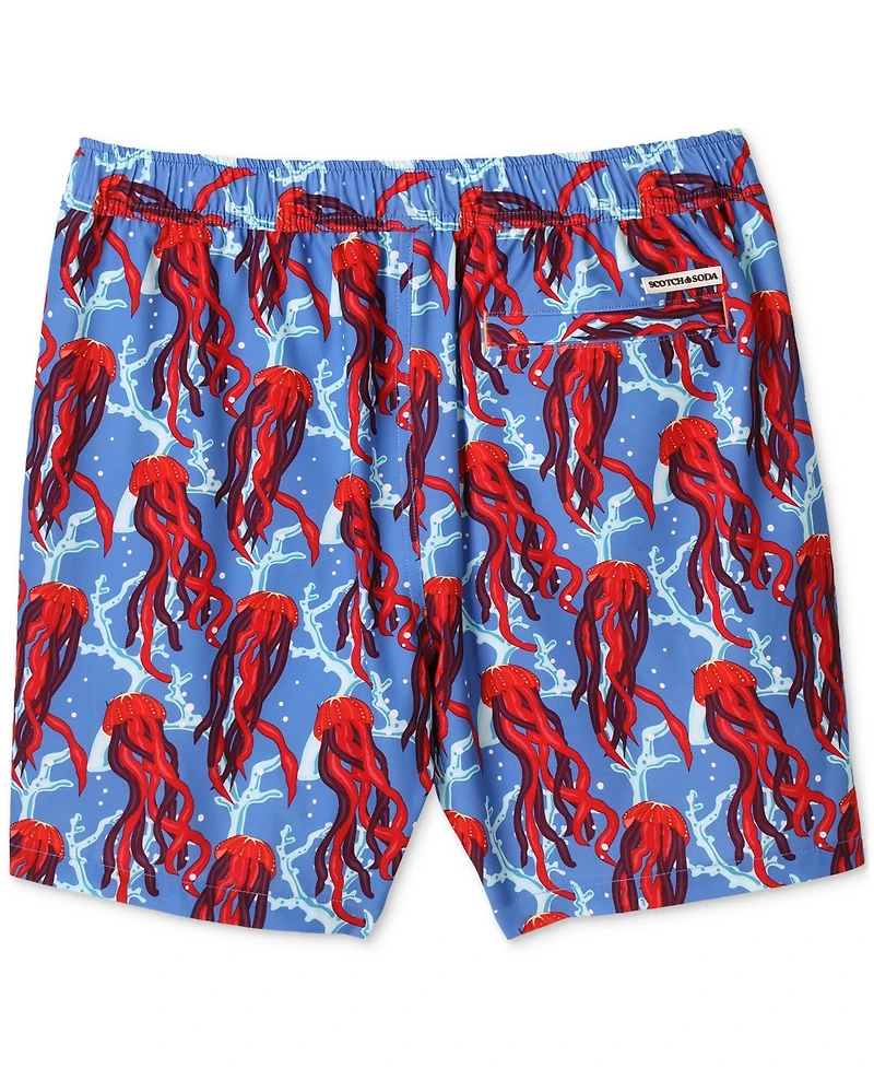 Scotch & Soda Men's Under the Sea Jellyfish Graphic Swim Trunks