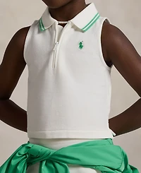 Polo Ralph Lauren Toddler and Little Girls Stretch Mesh Half-Zip Boxy Shirt
