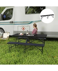 Outsunny 2 Pack 6 ft. Plastic Folding Benches,