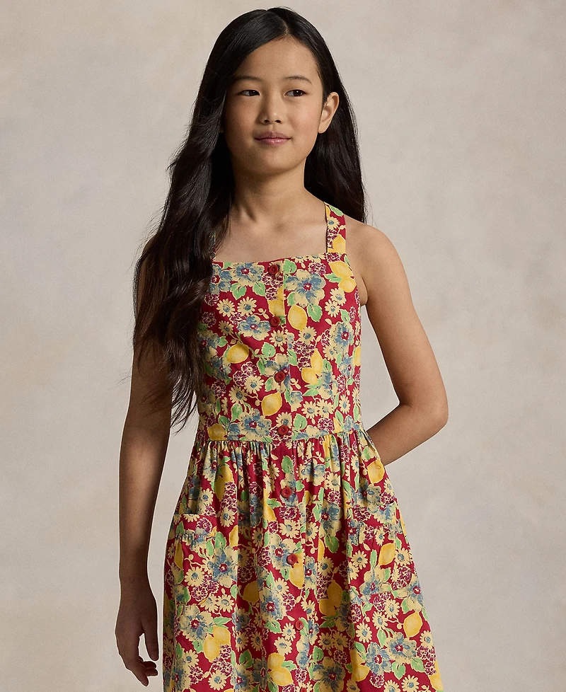 Polo Ralph Lauren Big Girls Lemon-Floral Slub Dress