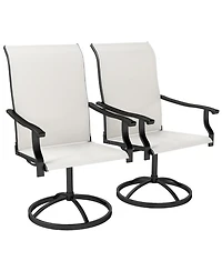 Outsunny Patio Swivel Chairs Set of 2, High Back Dining