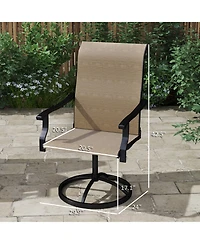 Outsunny Patio Swivel Chairs Set of 2, High Back Dining