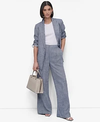 Dkny Women's Linen Blend One-Button Blazer