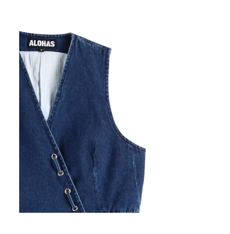 Alohas Women's Sabre Blue Denim Vest