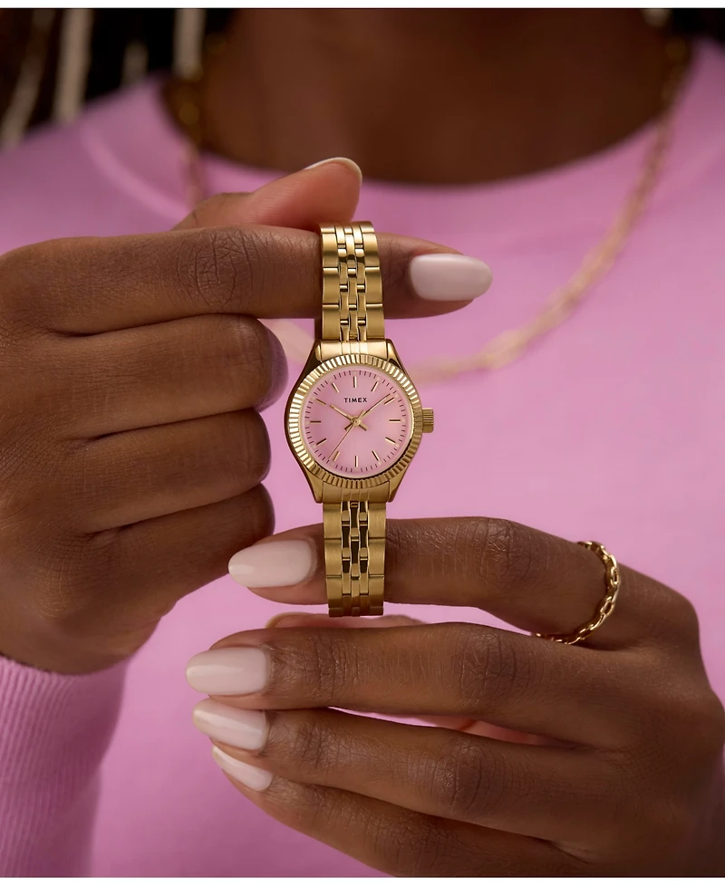 Timex Women's Quartz Analog Gold-Tone Stainless Steel Watch, 25mm