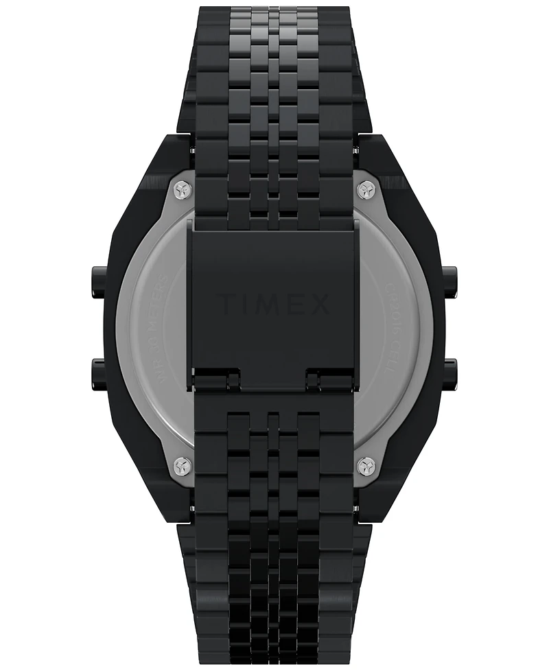 Timex Men's Quartz Digital Black Stainless Steel Watch, 36mm