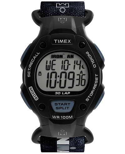 Timex Men's Quartz Digital Black Leather Watch, 38mm