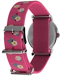 Timex Women's Quartz Analog Pink Nylon Watch, 38mm