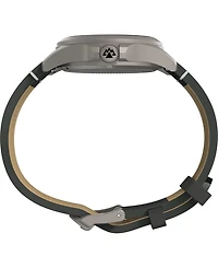 Timex Men's Quartz Analog Black Leather Watch, 38mm