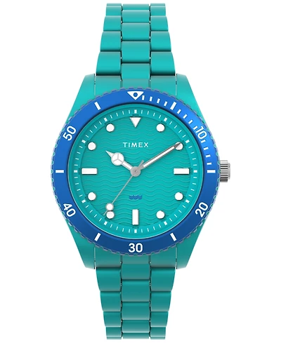 Timex Women's Quartz Analog Green Stainless Steel Watch, 37mm