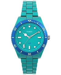 Timex Women's Quartz Analog Green Stainless Steel Watch, 37mm